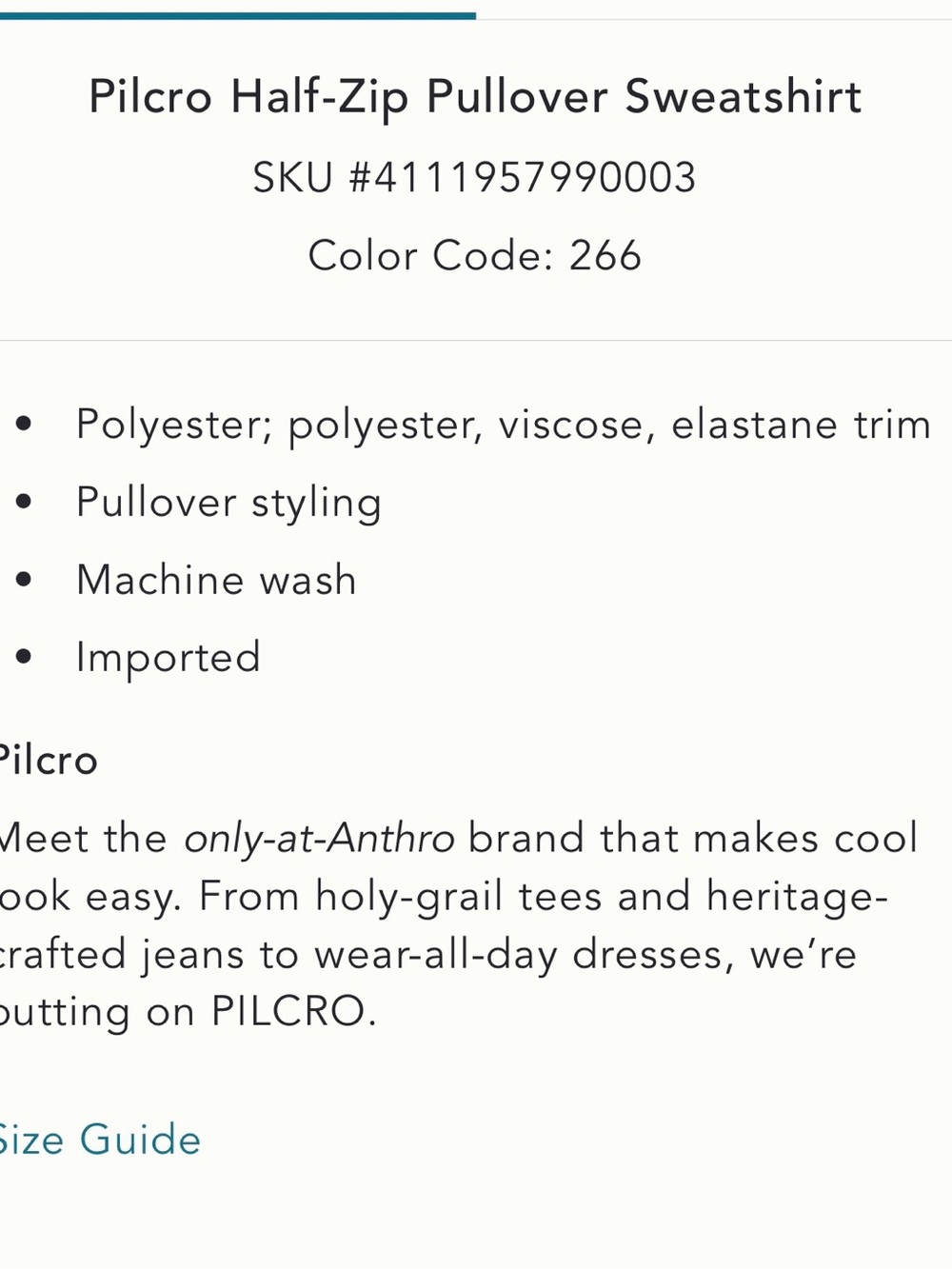 Pilcro for Anthropologie Half Zip Pullover Sweatshirt - Picture 5 of 12